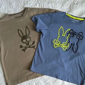 Psycho Bunny Kids Graphic T-Shirts - Blue and Brown